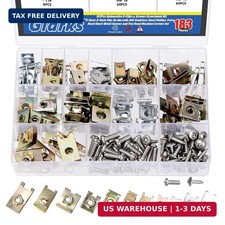 183Pcs 11 Sizes Automotive U-Clips Screws Assortment Kit, U-Style Clip-On Nuts