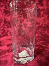 Libbey Crisa Pebbled Pinch Tumbler 6 3/8” Vintage