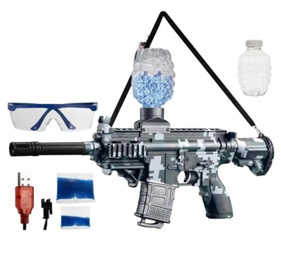 ISO TRADE Gun Blaster Giocattolo Elettrico Proiettili Gel USB Ricaricabile con Accessori