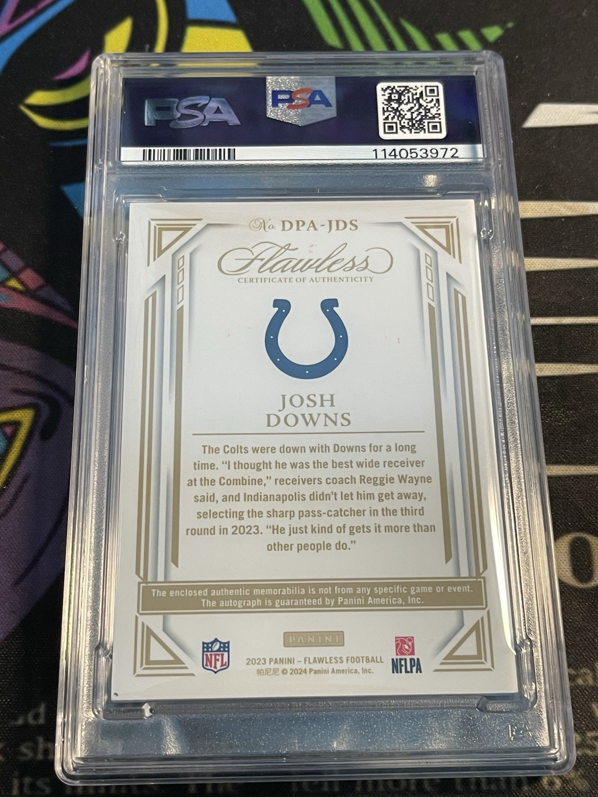 Josh Downs 2023 Flawless RPA Dual Auto Patch Rookie #/15 RC Colts Nice Patch view 2