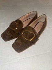 Rupert Sanderson Chesla Loafer In Chocolate Suede Size 38