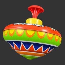 Vintage Snoopy Charlie Brown  Gang Ohio Art Metal Tin Spinning Topworks