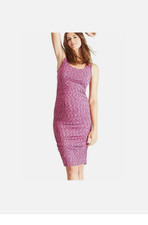 Ingrid & Isabel berry pink space dye maternity tank dress midi dress SMALL