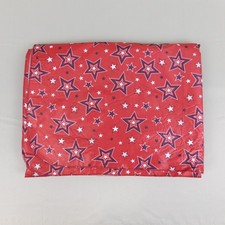 Patriotic Stars Flannel Back Vinyl Tablecloth 60" x 80" Oblong Red Blue 1379