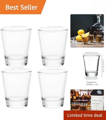 Break Resistant 1.5 oz Clear Shot Glasses - 4 Pack for Stylish Entertaining