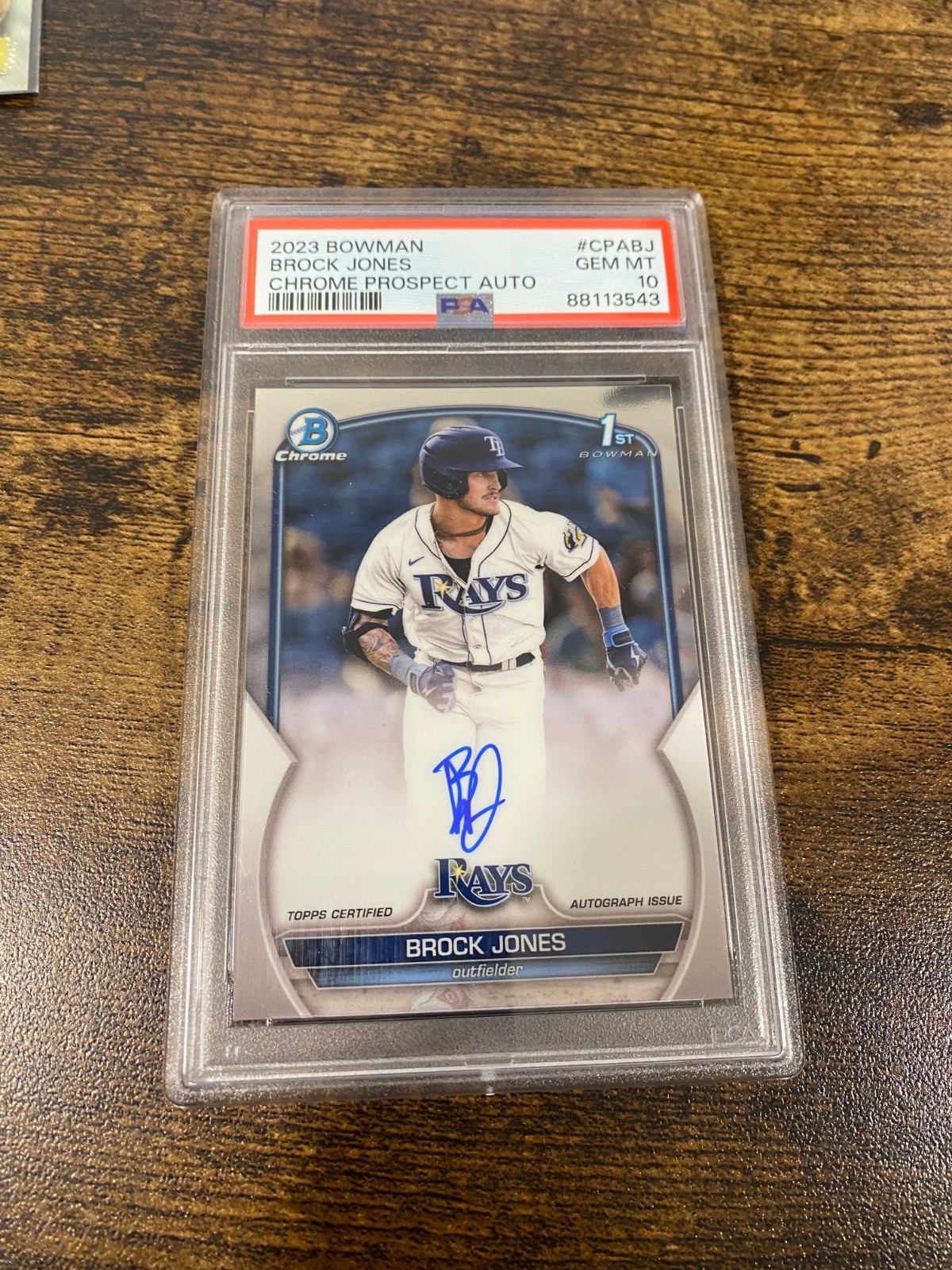 Brock Jones 2023 Bowman Chrome Prospects Rookie 1st Card RC Auto PSA 10 #CPA-BJ