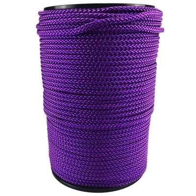 12 mm lila geflochtenes Polypropylen Seil 100 Meter Rolle Poly Segelbootfahren