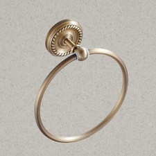 Brass Round Towel Ring Durable Bathroom Rack Antique Brushed Finish