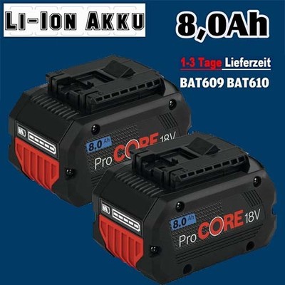 2x für Bosch Professional Akku 18V 8 Ah Li-Ion ProCORE BAT618 BAT609 GBA GSR