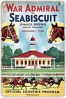War Admiral vs Seabiscuit Tin Metal Signs Home Décor Vintage Horse Racing Print