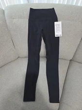 Lululemon Size 2 Align No Line High-Rise Black Tights, 38"