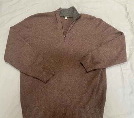 Forte Men's Brown Cashmere Pullover Sweater Shirt Size Medium ssc