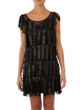 Untold RRP £150 House of Fraser Black Ribbon Sequin Cocktail Dress UK Ship