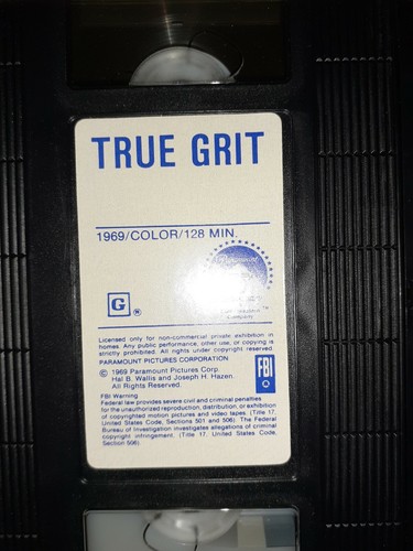 True Grit vintage 1980s VHS release PARAMOUNT John Wayne FREE SHIPPING - Picture 3 of 3
