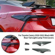 For Toyota Camry 2018 2019-2021 2022 Black ABS Rear Tail Light Lamp Trim Cover