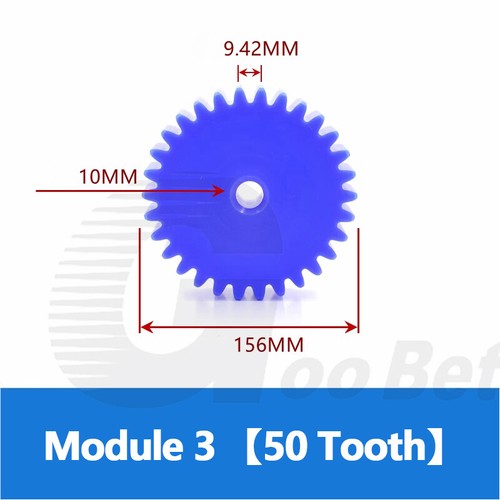 Nylon Stirnrad 12-100 Zähne Modul 1,5 2 3 Ritzel Motor Getriebe Kunststoff blau - Bild 135 von 141