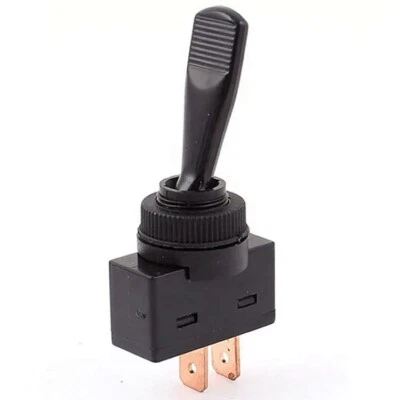 LEVSEB KFZ-Kippschalter schwarz 12V 20A, Kippschalter mit flachem Griff, EIN/AUS ASW-13