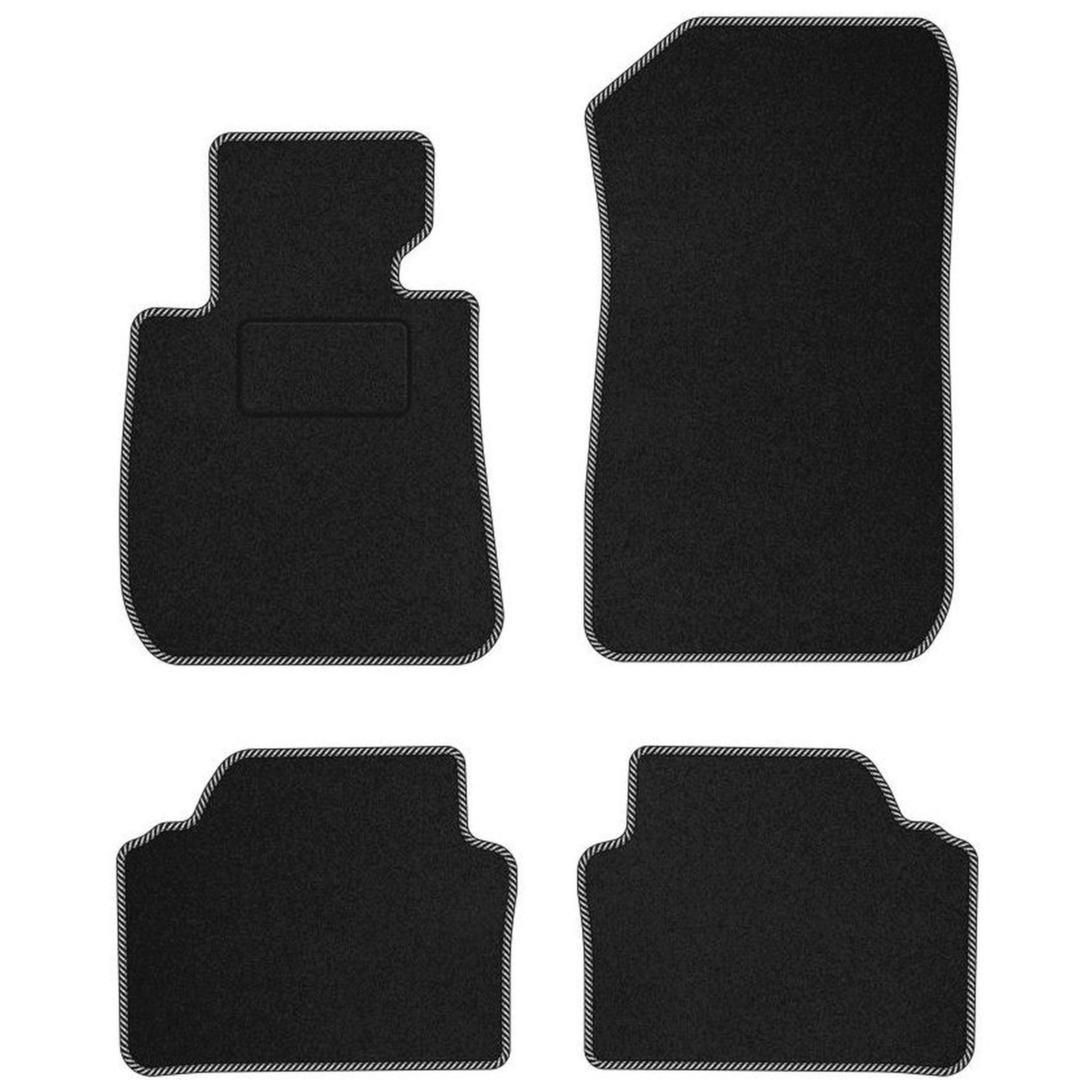 Tapis de sol en velours streak blanc pour BMW Série 3 E90