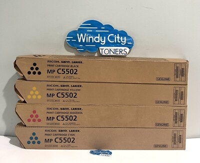 Ricoh MP C5502 Toner Cartridge Set of 4 Colors KYMC 841751 841752 841753 841754