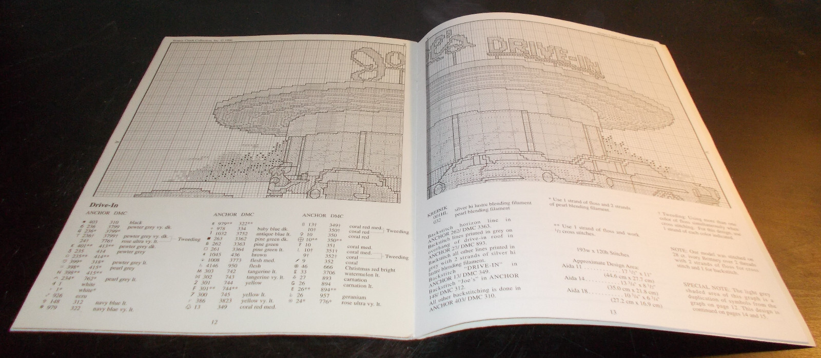 1996 Stoney Creek Cross Stitch Pattern Classic Autos Drive Ins BOOK