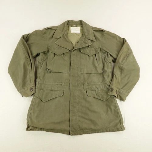 Vintage US Army Jacket Men 34L Green Field M-1943 World War II WW2 Coat Military
