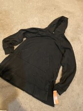 Women's Lounge Tunic Distressed Hooded Sweatshirt Hoodie Colsie Black Size Small