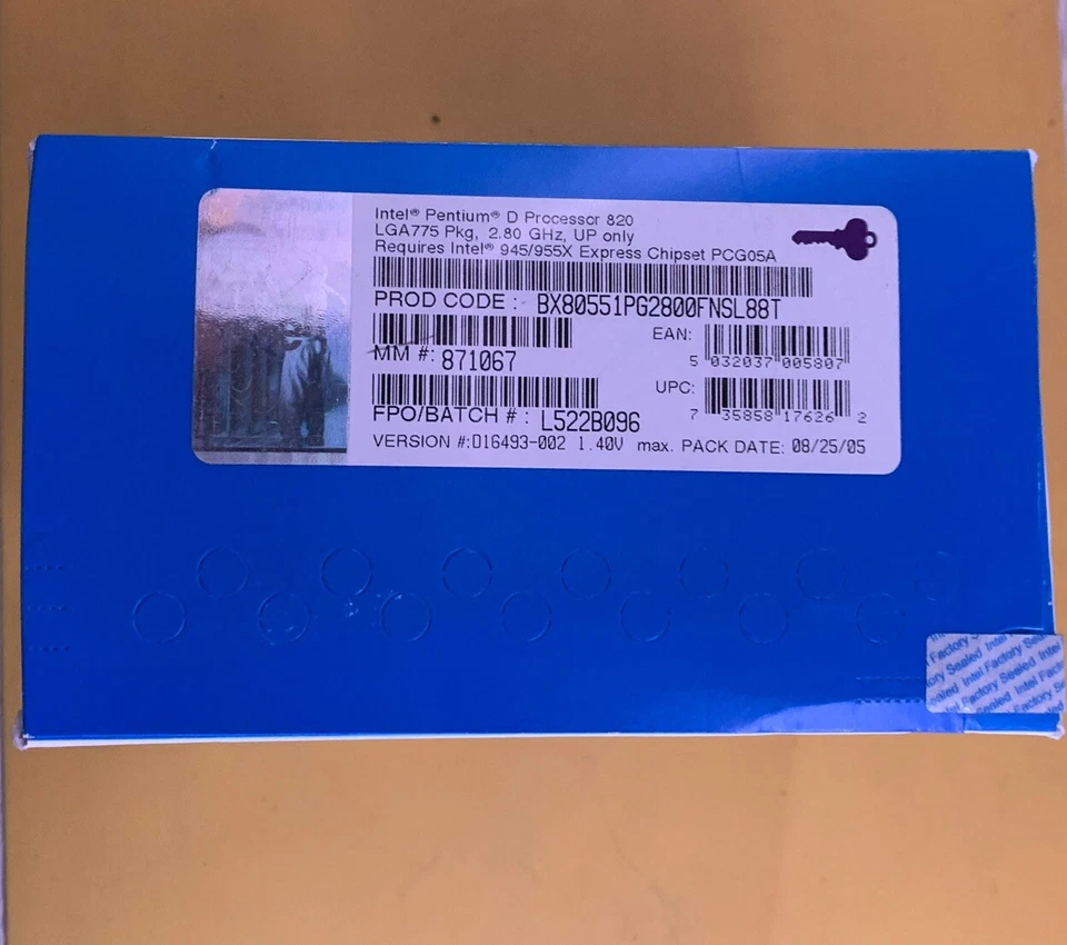 BRAND NEW Intel Pentium D 820 CPU Processor 2.8 GHz 800 MHz - Image 4 of 4