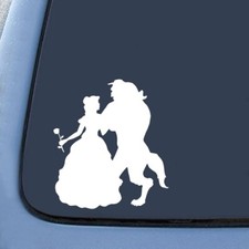 Princess Dancing Beast White Vinyl Decal Car Truck Window Laptop Notebook