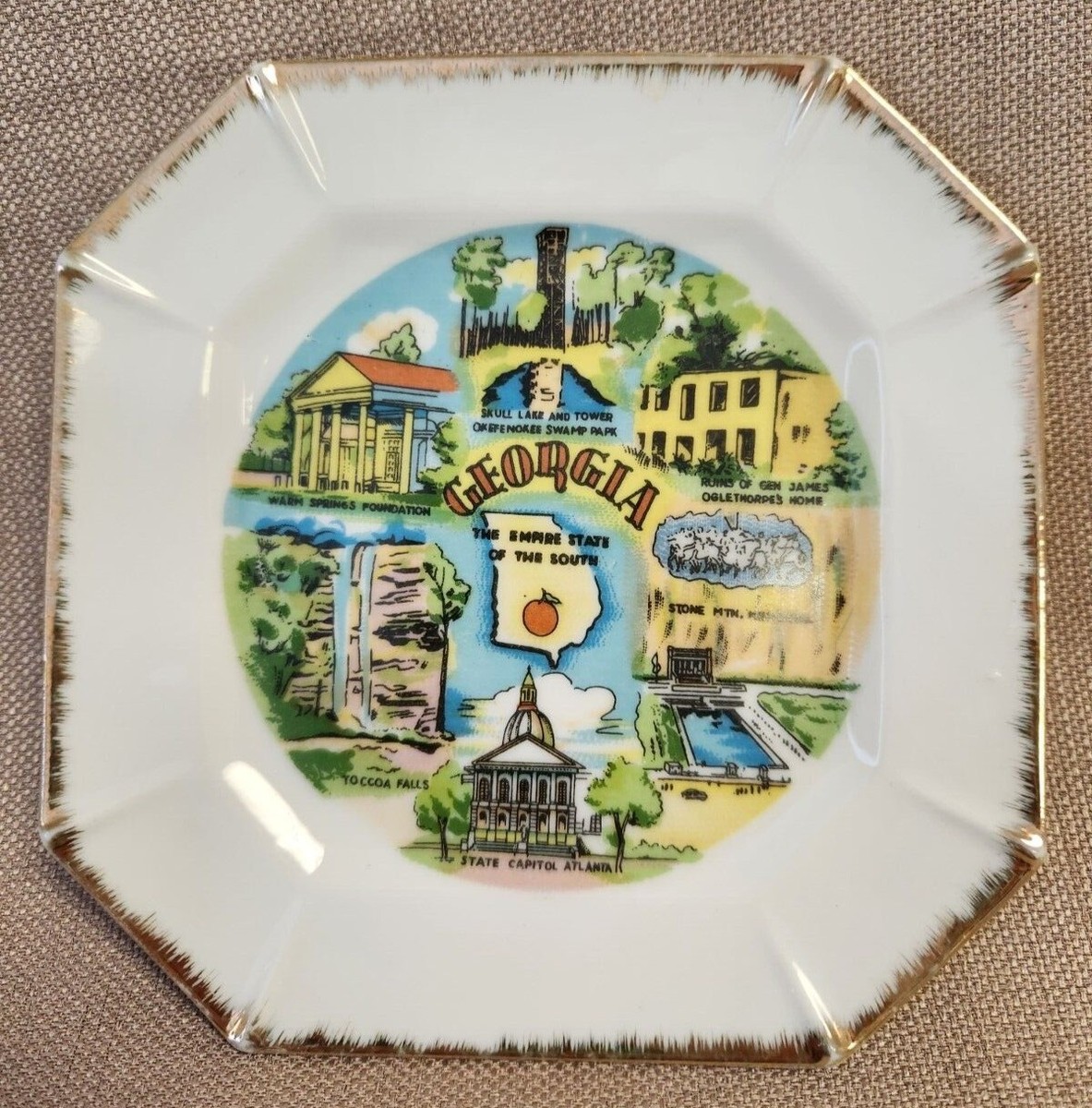 Ado オリジナルプレート　ジョージア Vintage Georgia GA Souvenir Plate, 7.5