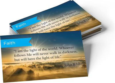 Inspirational Scripture Cards - John 8:12, Pack of 25 for Encouragement