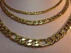 3/5/7MM  STAINLESS STEEL GOLD PLATED FIGARO ROPE CHAIN 16"-60"-  GOLD