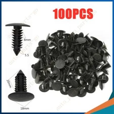 100/Pack 8mm Bumper Clips Car Hole Plastic Rivets Fastener Fender Push Trim Pin