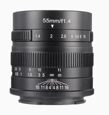 7Artisans APSC Manual Focus LENS Black 55mm f/1.4 For Canon EOS M EF-M Mount