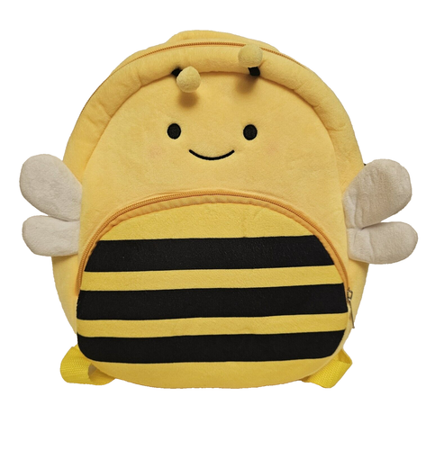 Bumble Bee Toddler Backpack Yellow Boys Girls Soft Plush Bag Mini Zips Adjusts