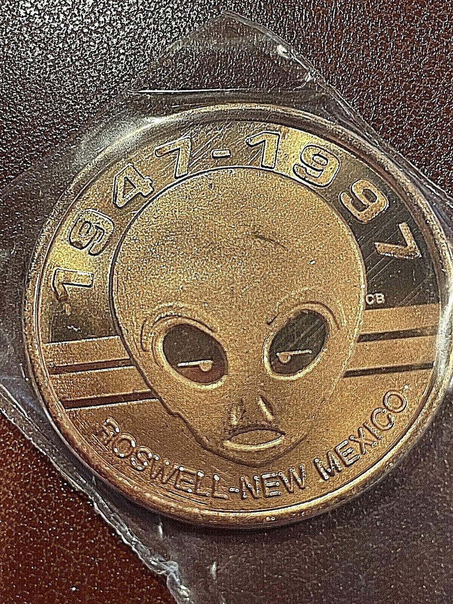 1947 UFO Alien Roswell New Mexico Collectible Copper Coin