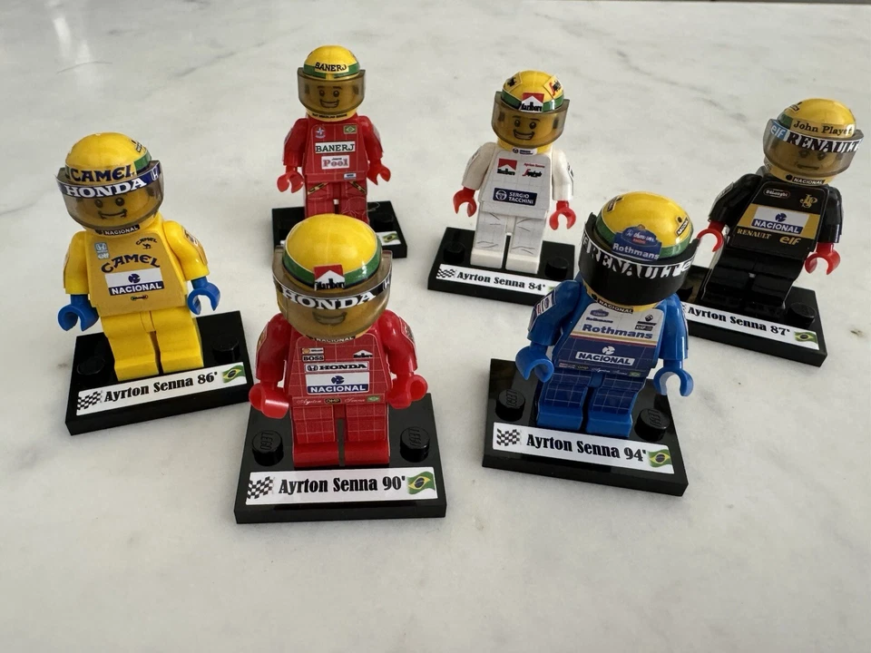 Set 6 F1 Minifigure Ayrton Senna history Ralt, Toleman, Lotus, McLaren, Williams - Immagine 2 di 4