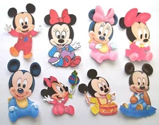 3D UPick New06 Baby Mickey Minnie Flowers Bears Rain Spy Scrapbook Embellishment