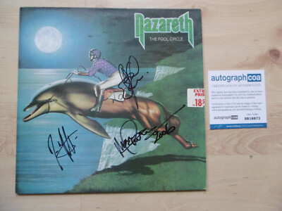 Nazareth Band Original Autographs Signed LP Cover ''The Fool Circle'' Vinyl ACOA