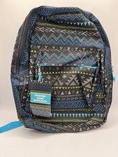 Vintage geometric backpack school black blue