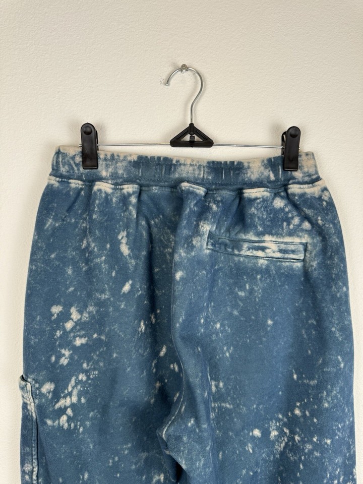 Stone Island Patch Logo Cargo Cotton Sweatpants Joggers Blue Acid Wash