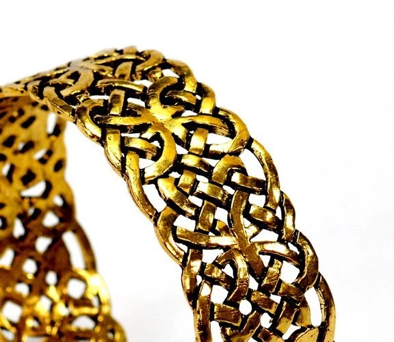 Keltischer Armschmuck Mittelalter Armreif Knotenmotiv Armring Bronze/Versilbert - Bild 3 von 3