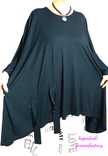 Tunique Extra-large My Obsession Noir Et Blanc - Tailles 46 à 56 - Manches 3/4 - Jersey Viscose
