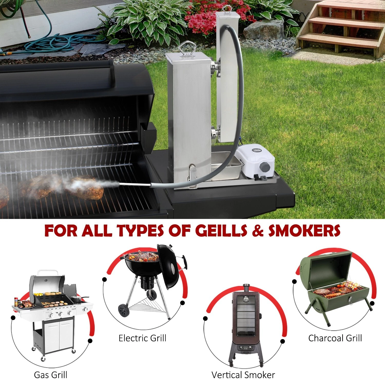 Supllueer Stainless Steel 5L Cold Smoke Generator BBQ Stove Hot Smoke Particle