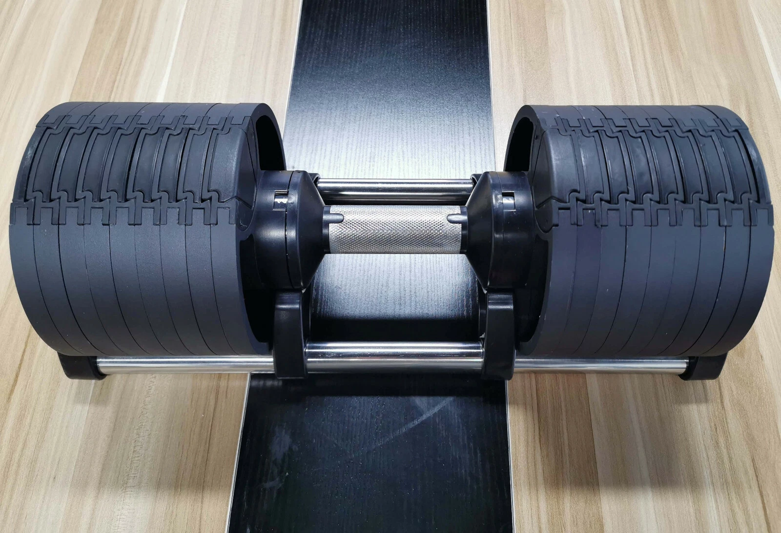 2 X 32KG Adjustable Black Dumbbells 64kg Total