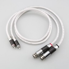 Pair 99.998 Pure Solid Silver HiFi Carbon Fiber RCA To XLR male female Cable