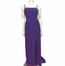 NEW CIRE LANDA Beaded Purple Prom Dress 8 Long Formal Gown Womens M 398