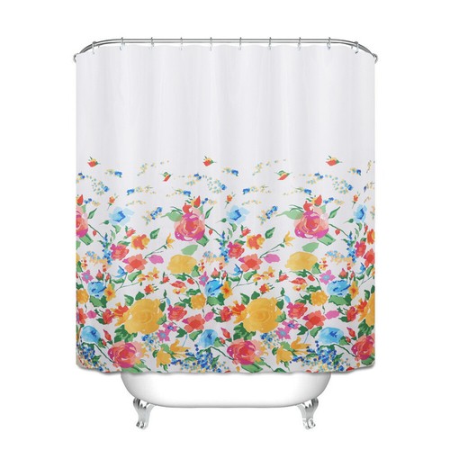 Shower Curtain Waterproof European Geometric Printing Bathroom Curtain 12 Hooks - Picture 21 of 34