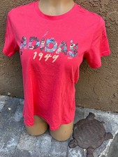 Adidas 1949 Logo Graphics Coral Pink Tshirt - Women's Sz S