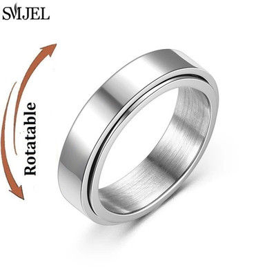 Rosegold Edelstahl Angst Ring Damen Herren Zappelt Spinner Ringe Verlobte