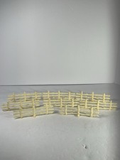 Lot Of 8 Vintage 4.5" White Plastic Farm Fence Corral Segments Fence Panels Toy